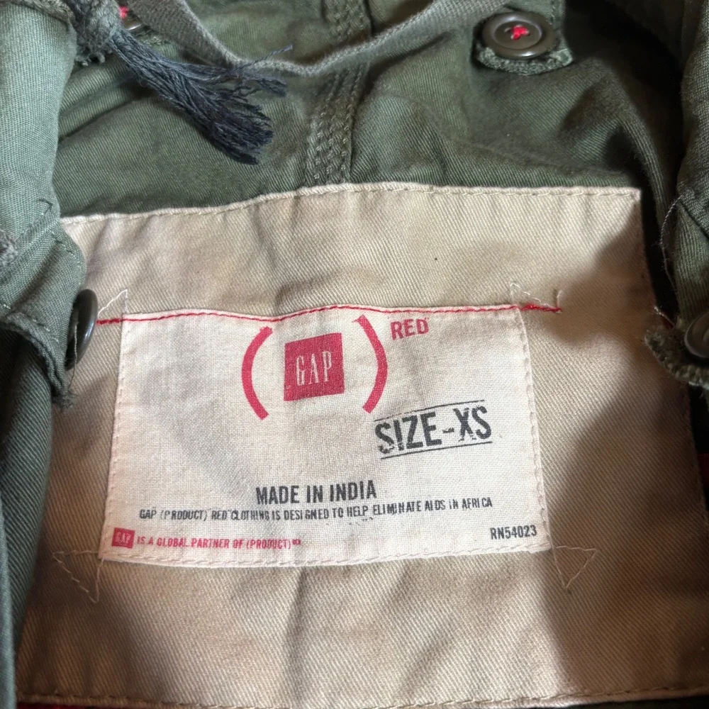 GAP Project RED‎ Mens XS Olive Green Military M-51 Fishtail Parka Hooded Jacket